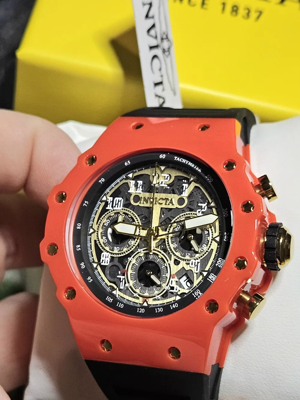 NEW With Tag Invicta Racing Vaulthan Watch 69685 – Red Case & Black Strap